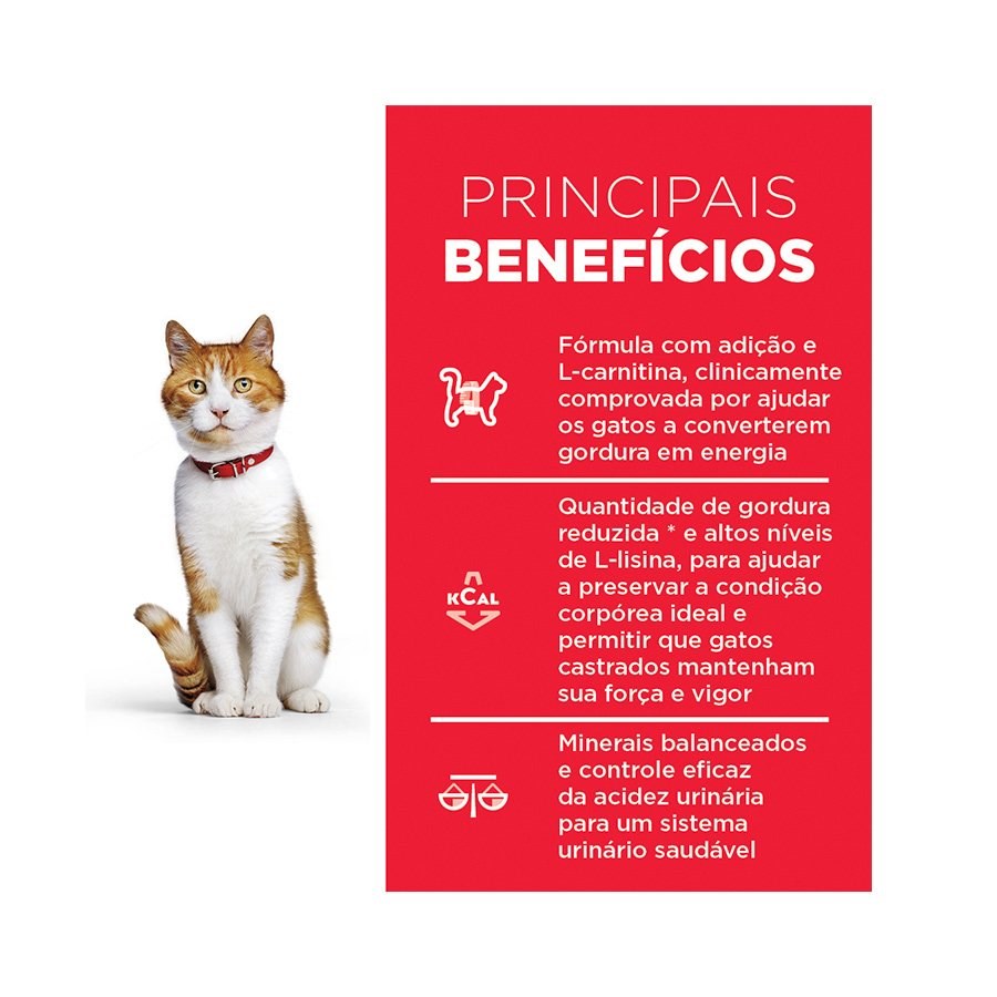 Ração Hill's Science Diet para Gatos Adultos Castrados sabor Frango