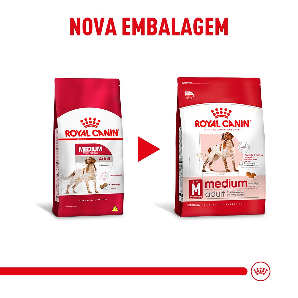 Ração Royal Canin Medium Adult para Cães Adultos de Porte Médio de 12 Meses a 7 anos