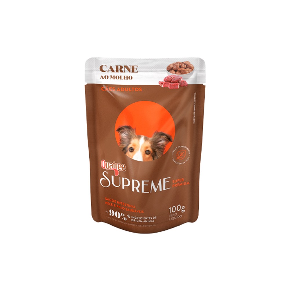 Ração Úmida Quatree Supreme para Cães Adultos Sabor Carne 