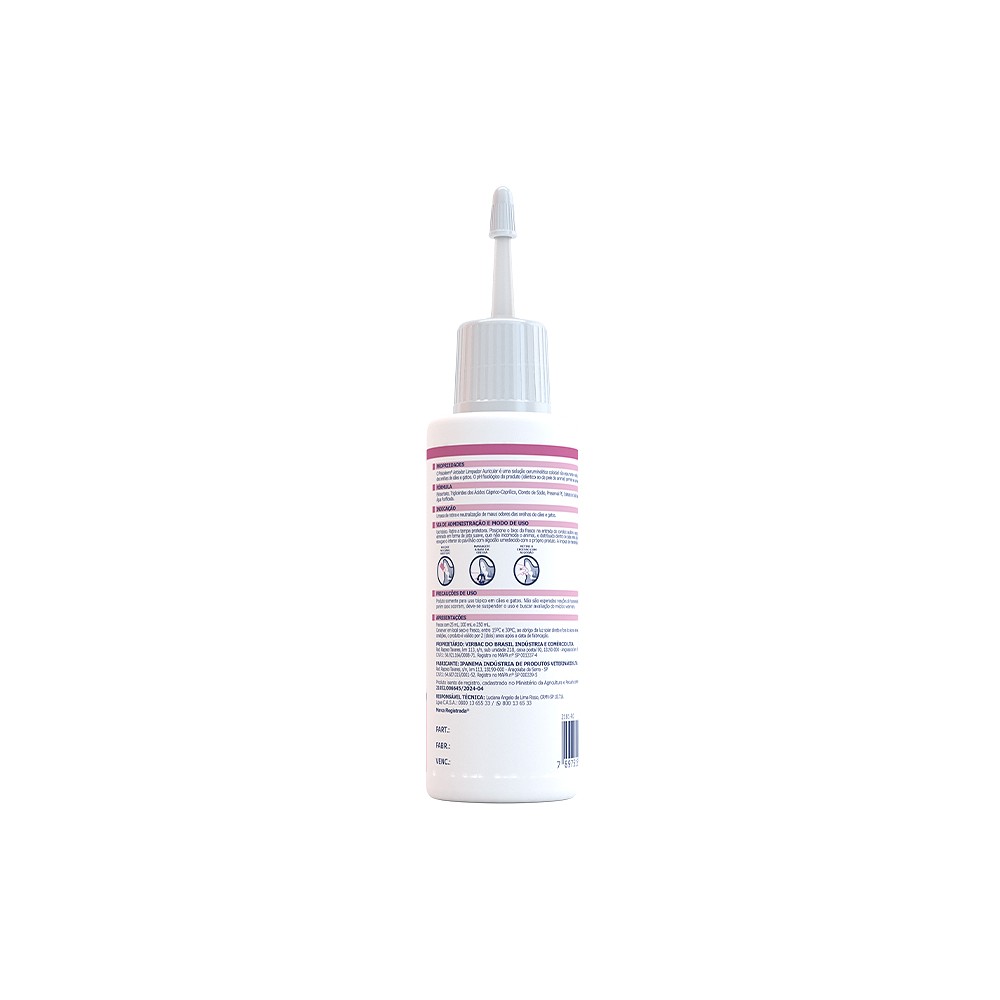 Limpador Auricular Virbac Phisioderm para Cães e Gatos