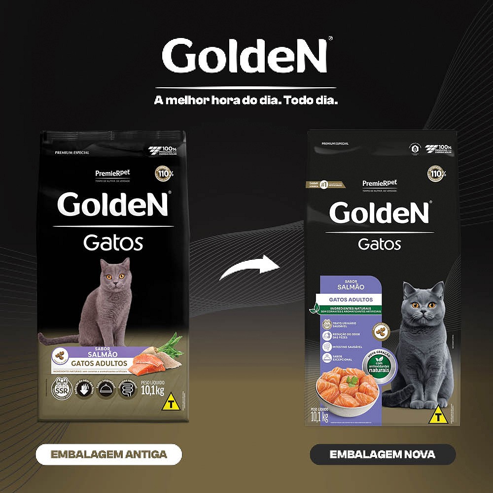 Ração Golden Gatos Adultos sabor Salmão