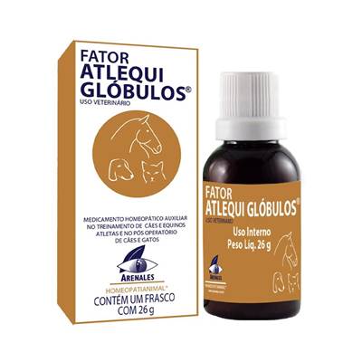 Medicamento Homeopático Arenales Fator Atlequi Glóbulos para Cães e Gatos 26g