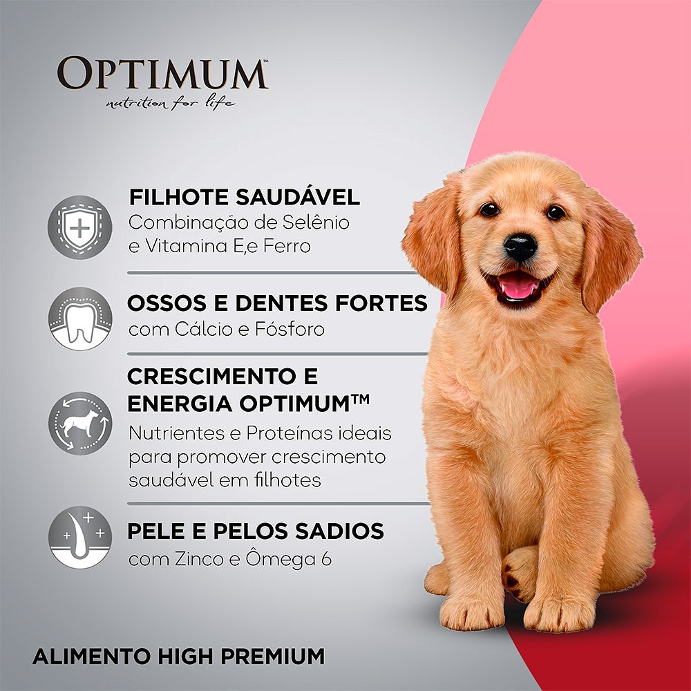 Ração Optimum para Cães Filhotes de Raças Médias e Grandes até 18 meses Frango e Arroz