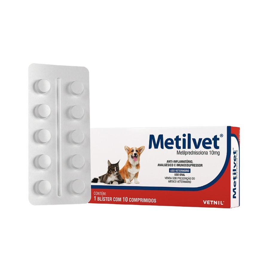 Anti-inflamatório Metilvet 10 Comprimidos para Cães e Gatos
