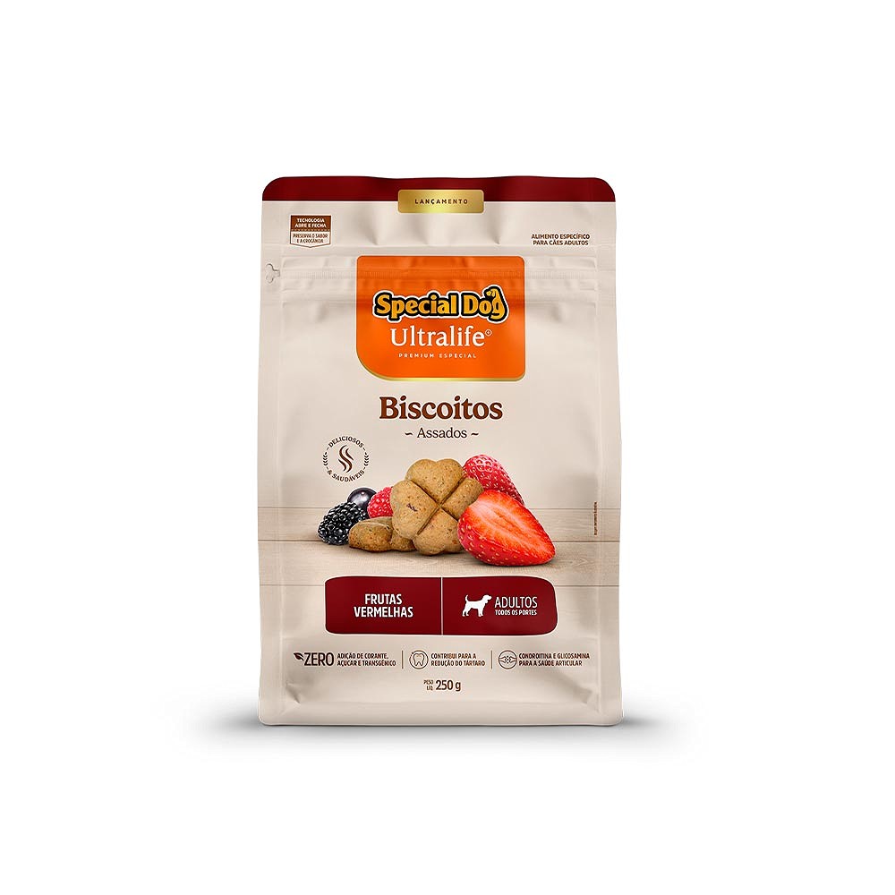 Biscoito Special Dog Ultralife para Cães Adultos Sabor Frutas Vermelhas