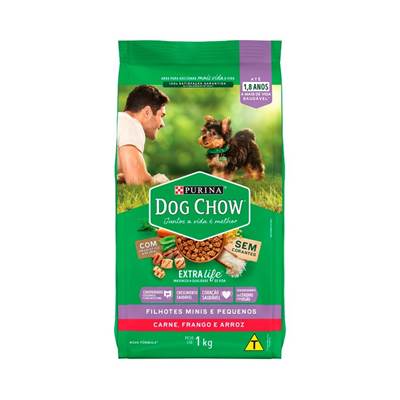 Ração Dog Chow Extra Life para Cães Filhotes de Raças Pequenas sabor Frango & Carne 10,1kg