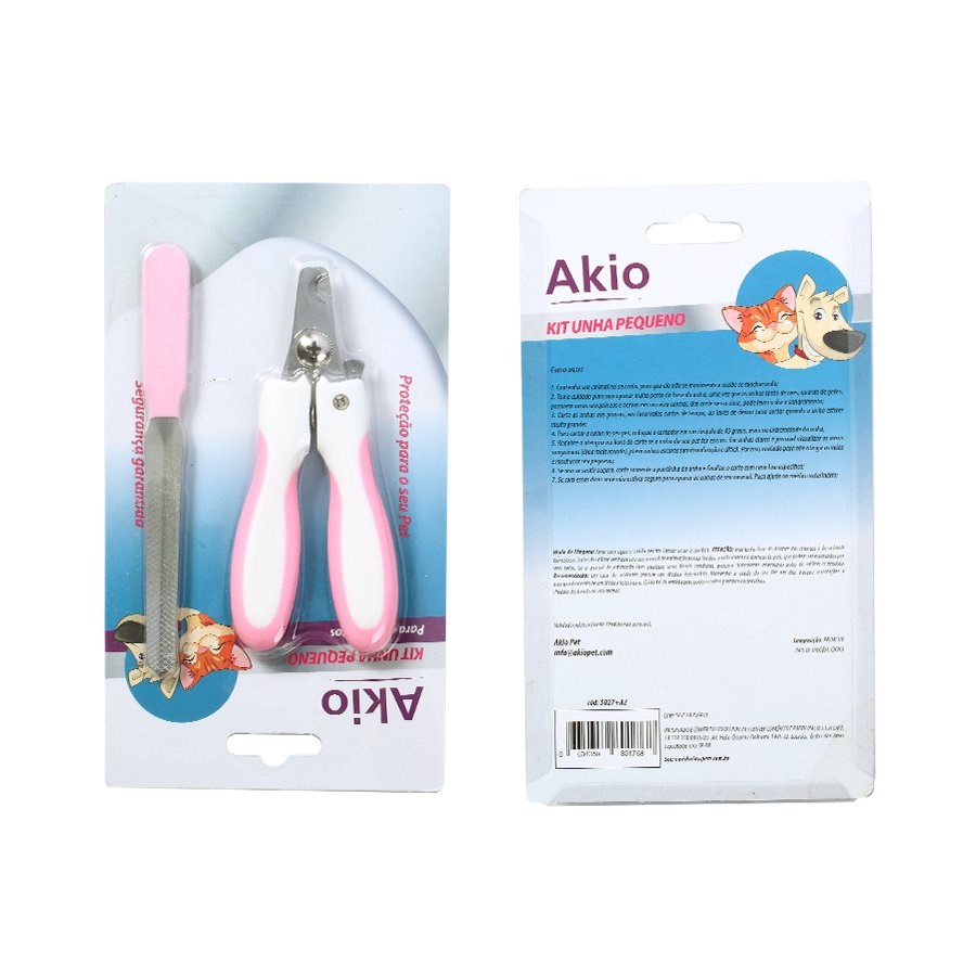 Kit Akio Cortador de Unhas e Lixa para Cães e Gatos