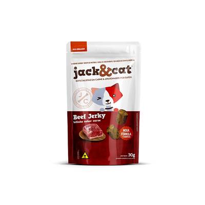 Petisco Jack&Cat Skin Beef Jerky Carne para Gatos 30g