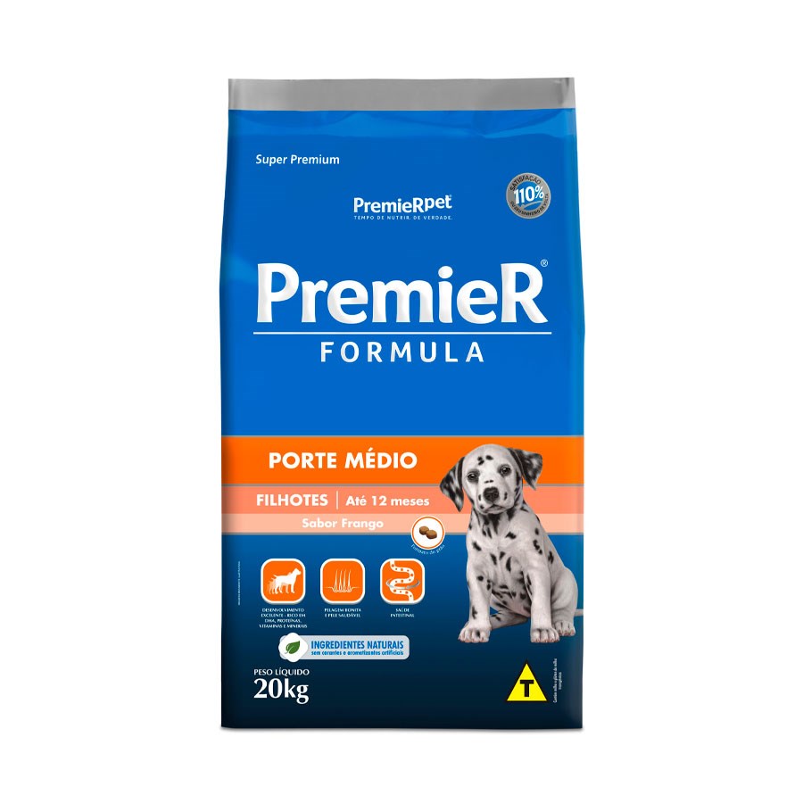 Ração Premier Fórmula para Cães Filhotes Raças Médias sabor Frango