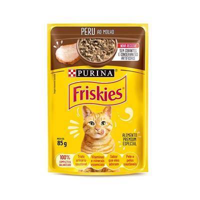 Ração Friskies Sachê para Gatos Adultos sabor Peru ao Molho 85g