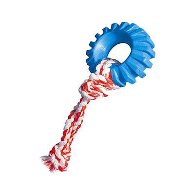 Brinquedo Furacão Pet Pneu Rally Especial com Corda Azul para Cães U