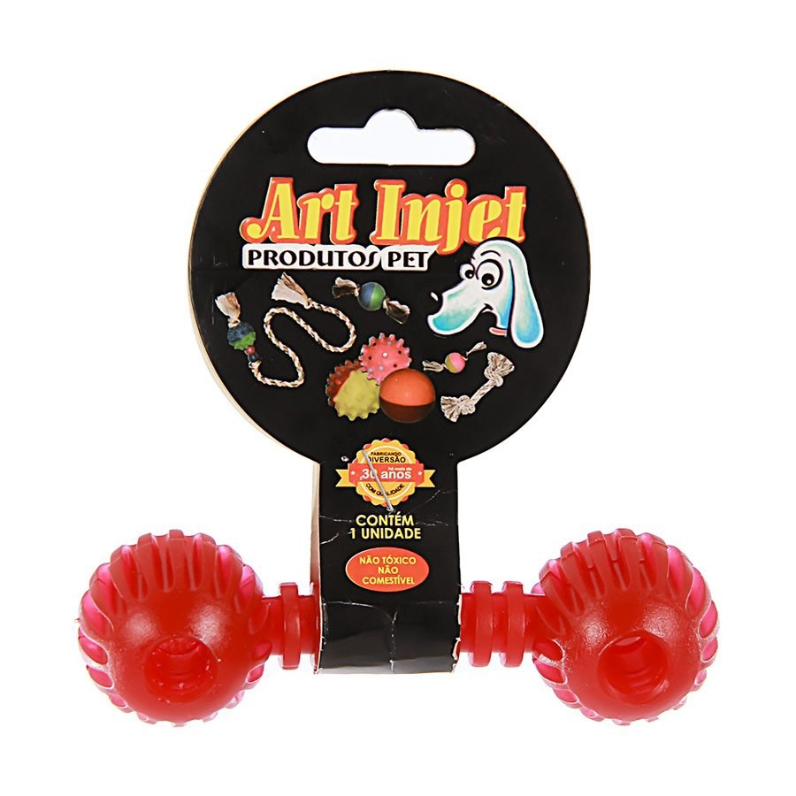 Brinquedo Art Injet Halteres Vazado para Cães - Cores Sortidas