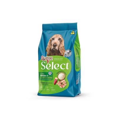 Ração Quatree Select para Cães Sênior +7 Raças Médias e Grandes sabor Frango com Arroz e Batata Doce 15kg