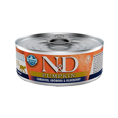 Ração Úmida N&D Pumpkin para Gatos Adultos sabor Cordeiro, Abóbora e Blueberry 70g
