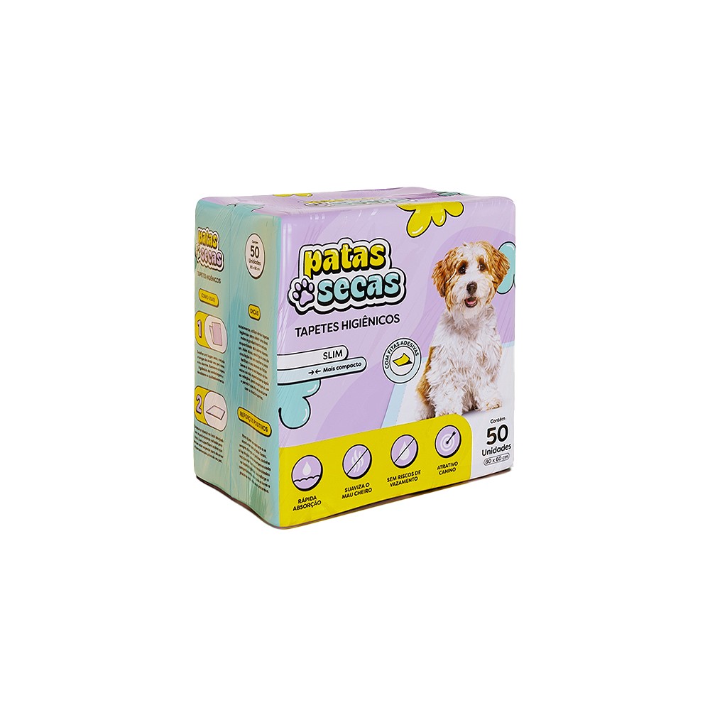 Tapete Higiênico Patas Secas Slim 80x60 para Cães