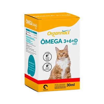 Suplemento Organnact Ômega 3+6+D Cat para Gatos 30 ml 30ml
