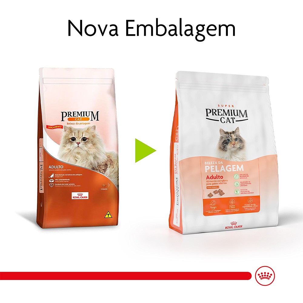 Ração Royal Canin Premium Cat Beleza da Pelagem para Gatos Adultos
