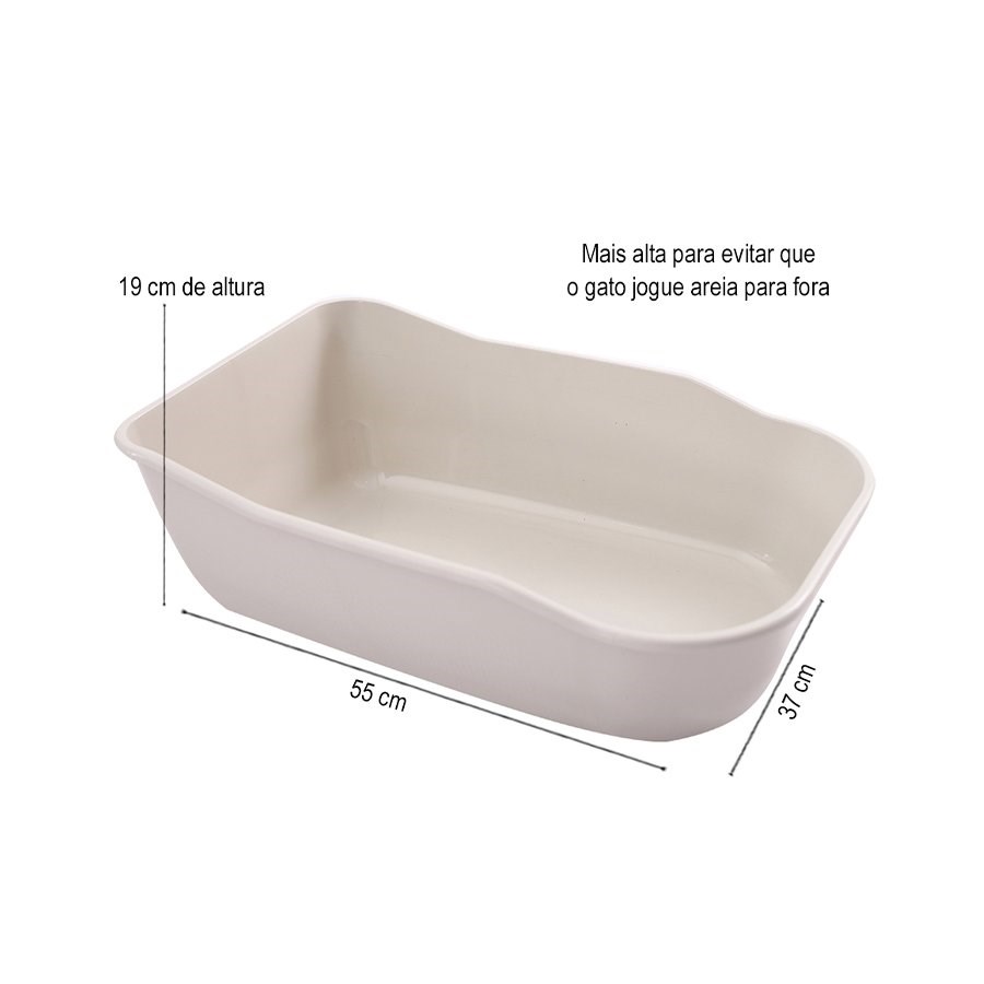 Bandeja Higiênica DuraPets Luxo Bege para Gatos