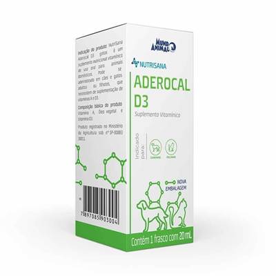 Suplemento Nutrisana Aderocal D3 Mundo Animal 20ml