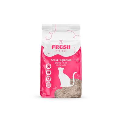 Areia Higiênica Fresh Grãos Finos Perfumada 12kg