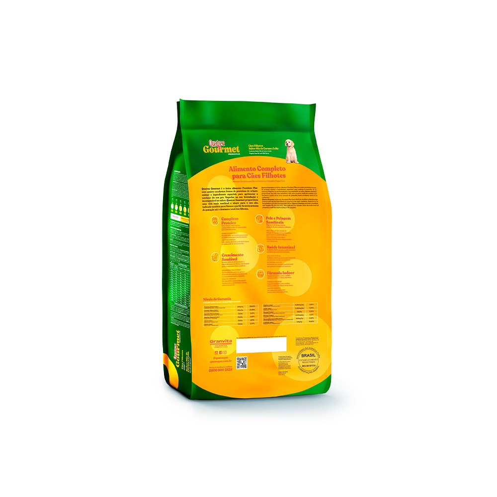 Ração Quatree Gourmet para Cães Filhotes sabor Mix de Carnes e Leite