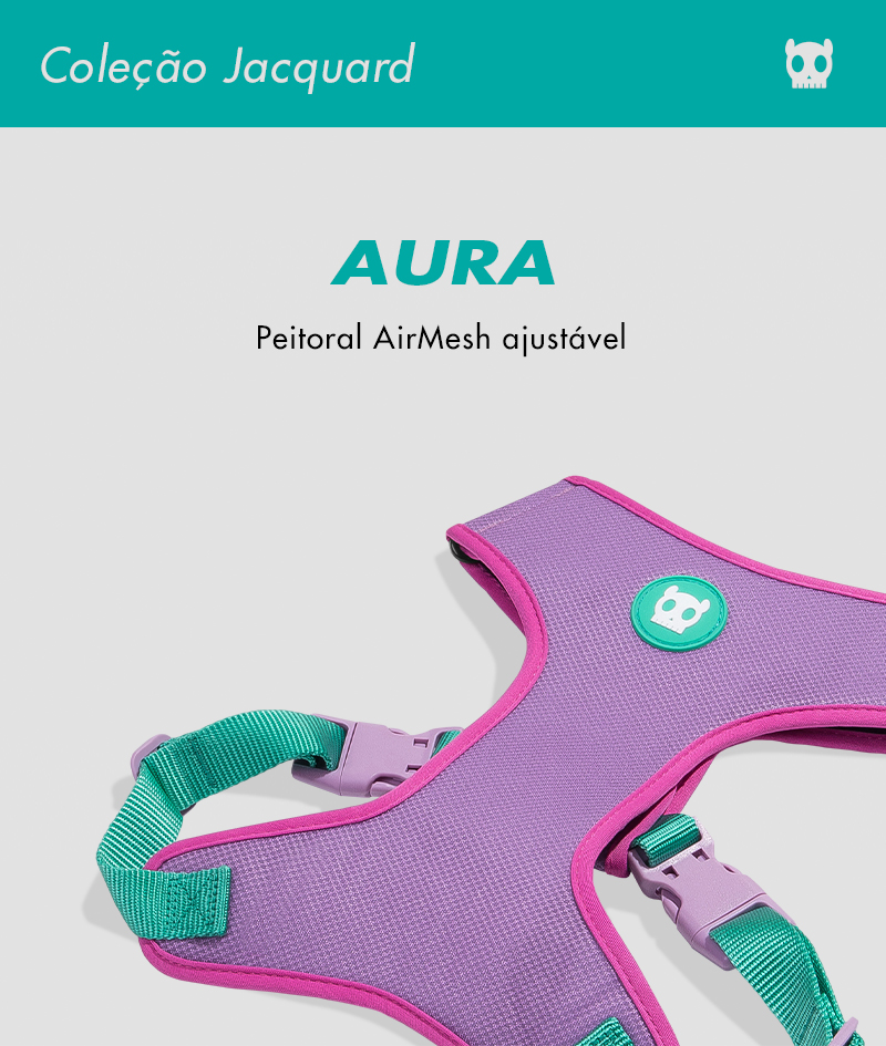 Peitoral para Cachorros Air Mesh Ajustável Jacquard Aura