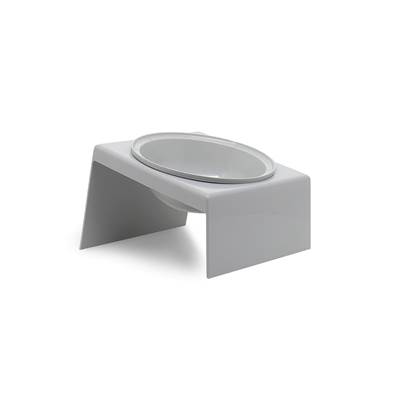 Comedouro ou Bebedouro Furacão Pet Com Suporte Cinza U