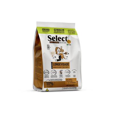 Ração Monello Select Longevidade para Cães Senior 5+ de Porte Médio e Grande sabor Salmão, Ervilha e Blueberry 15kg