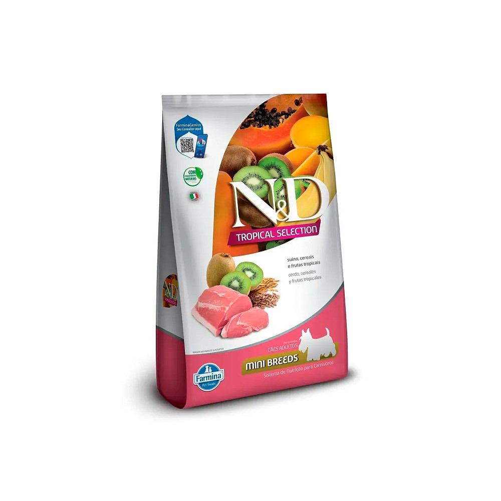 Ração Farmina N&D Tropical Selection para Cães Filhotes de Porte Mini Sabor Suíno, Cereais e Frutas Tropicais