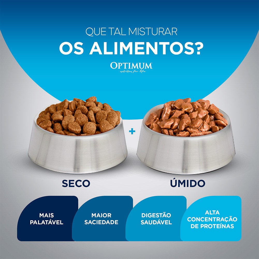 Ração Optimum para Gatos Adultos Castrados sabor Carne 