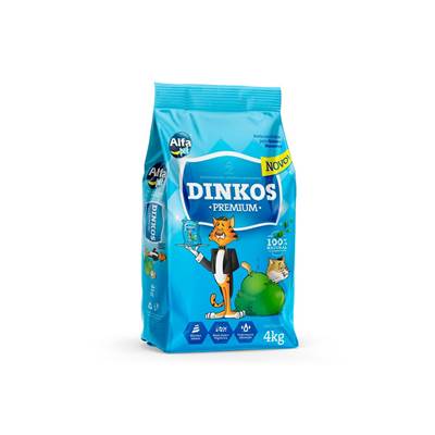 Areia Higiênica Dinkos Premium Ultra Fina e Perfumado para Gatos 12kg
