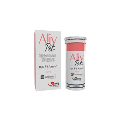 Suplemento Aliv Pet 150mg para Cães e Gatos com 40 Comprimidos 150mg