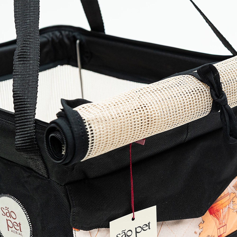 Bolsa de Transporte São Pet Aerial LT para Cães e Gatos Preta
