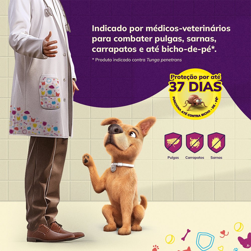 Antipulgas e Carrapatos Defenza para Cães de 40kg a 56kg - 560mg