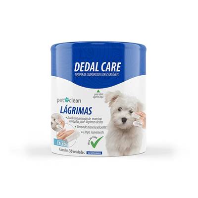 Dedal Umedecido Pet Clean Lágrimas para Cães e Gatos