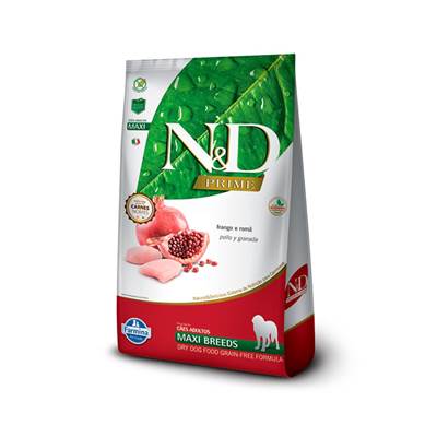 Ração N&D Prime para Cães Adultos de Raças Grandes sabor Frango e Romã