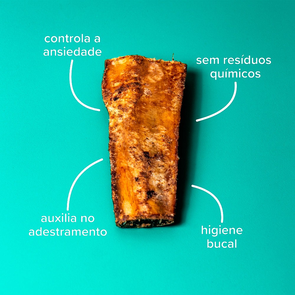 Osso Natty Chews Costela Bovina Natural para Cães - 2 Unidades