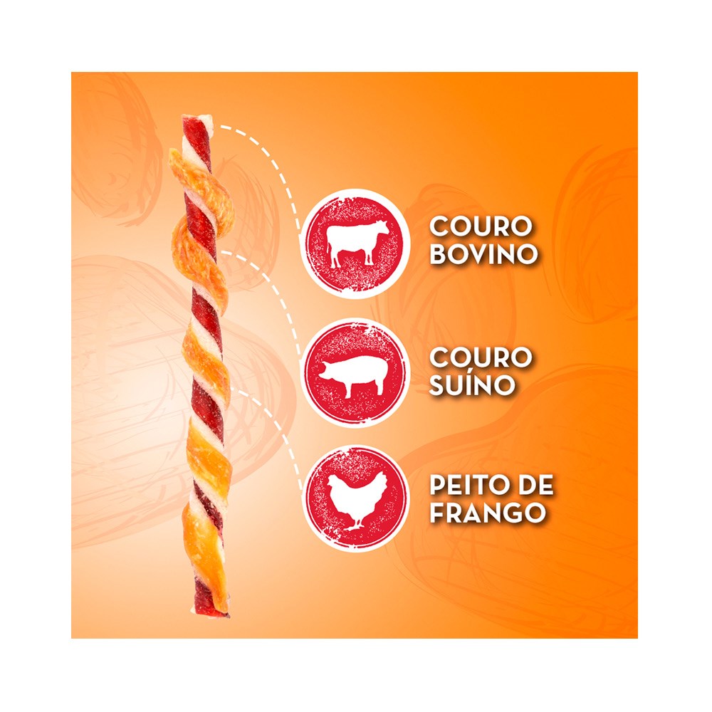 Petisco Dingo Twists 3 Sabores para Cães