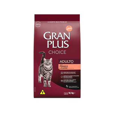 Ração Granplus Choice para Gatos Adultos sabor Frango e Carne 10,1kg