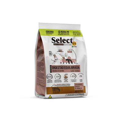 Ração Monello Select Digestão Equilibrada para Cães Adultos de Porte Mini e Pequeno sabor Salmão, Ervilha e Blueberry