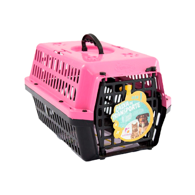 Caixa de Transporte Alvorada New Rosa para Cães e Gatos Tam 1