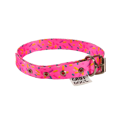 Coleira Griff Dog Poliéster Rosa para Cães 0