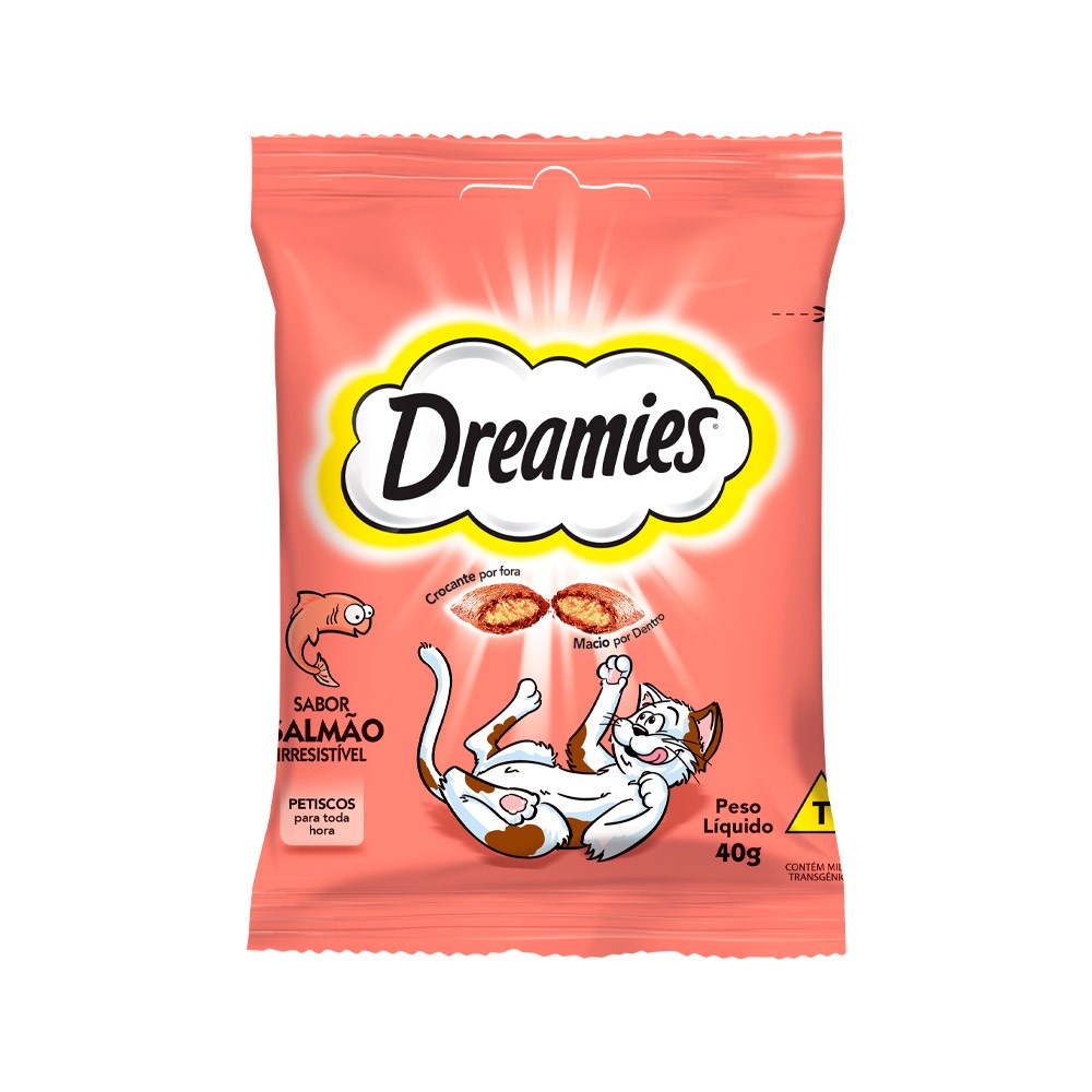 Petisco Dreamies para Gatos sabor Salmão
