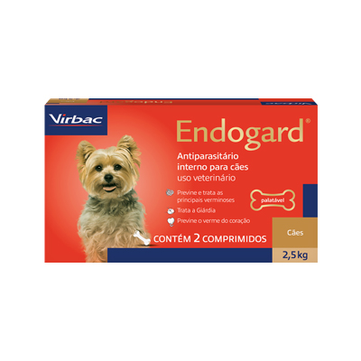 Vermífugo Endogard para Cães até 2,5kg 6 comprimidos