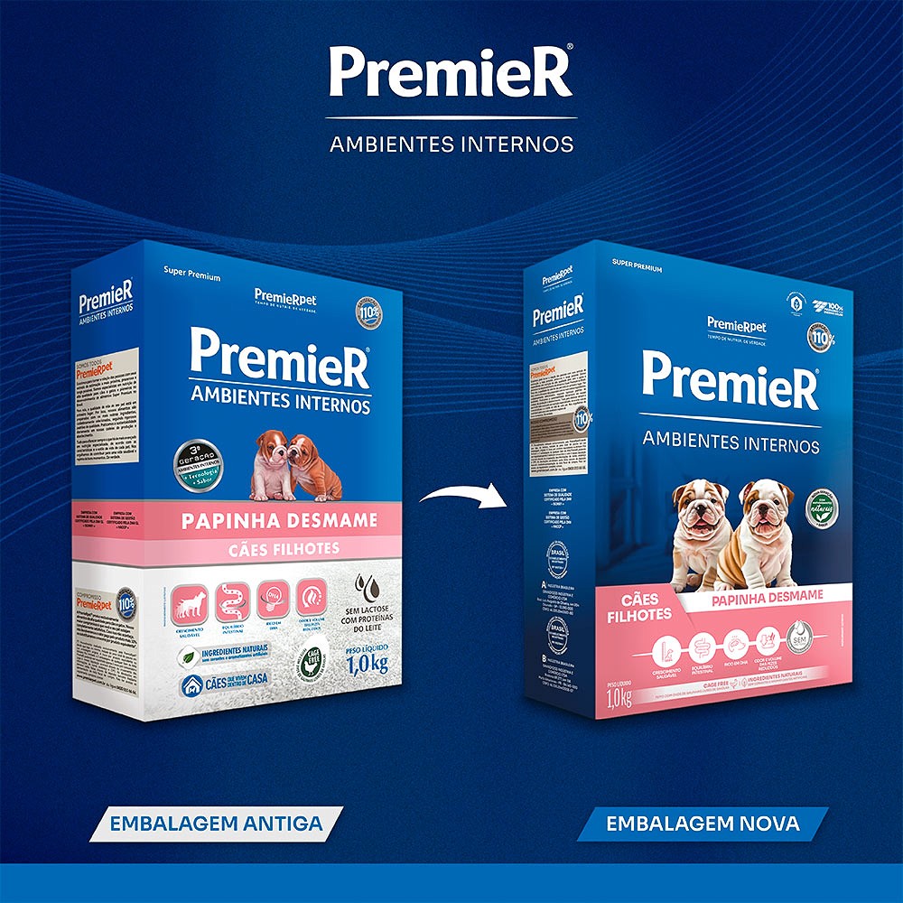 Ração Papinha Desmame Premier Ambientes Internos para Cães Filhotes