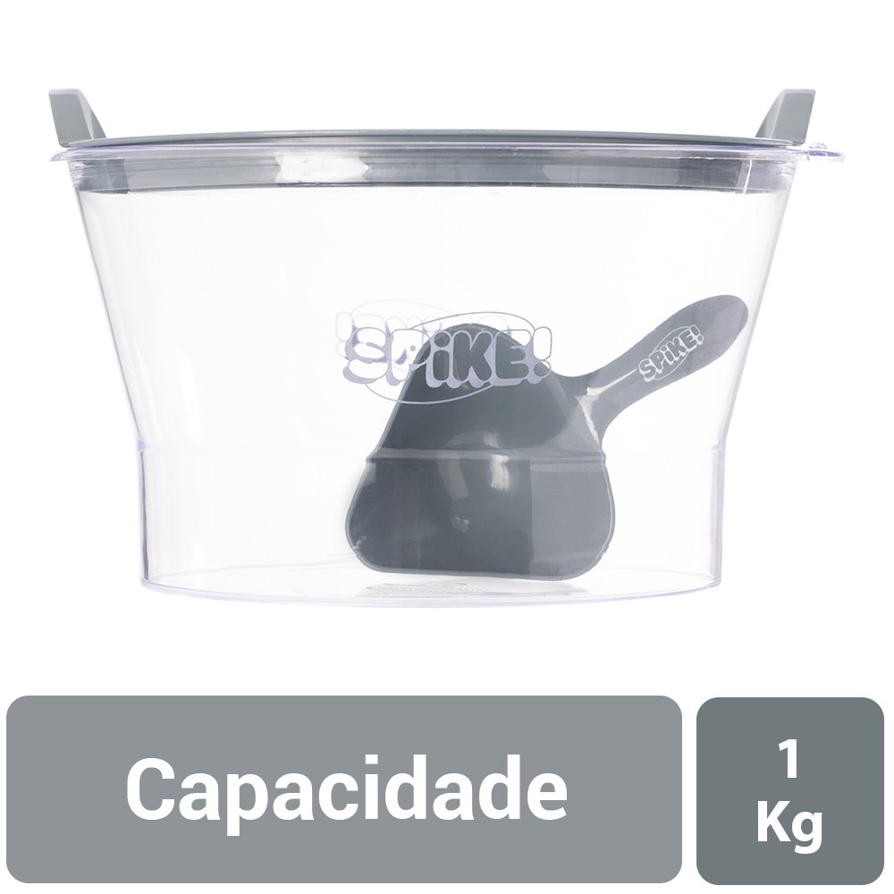 Porta Ração Spike Ardósia para Cães e Gatos