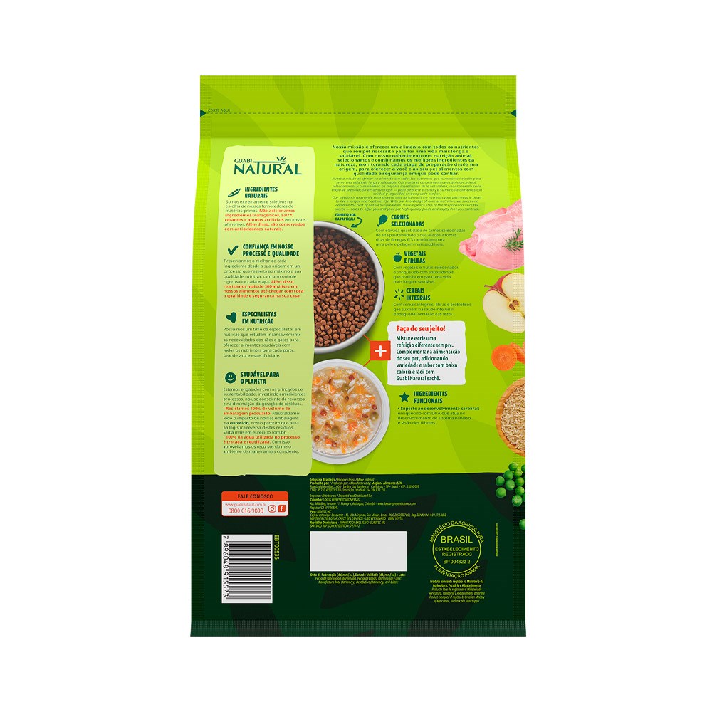 Ração Guabi Natural para Gatos Filhotes sabor Frango & Arroz Integral