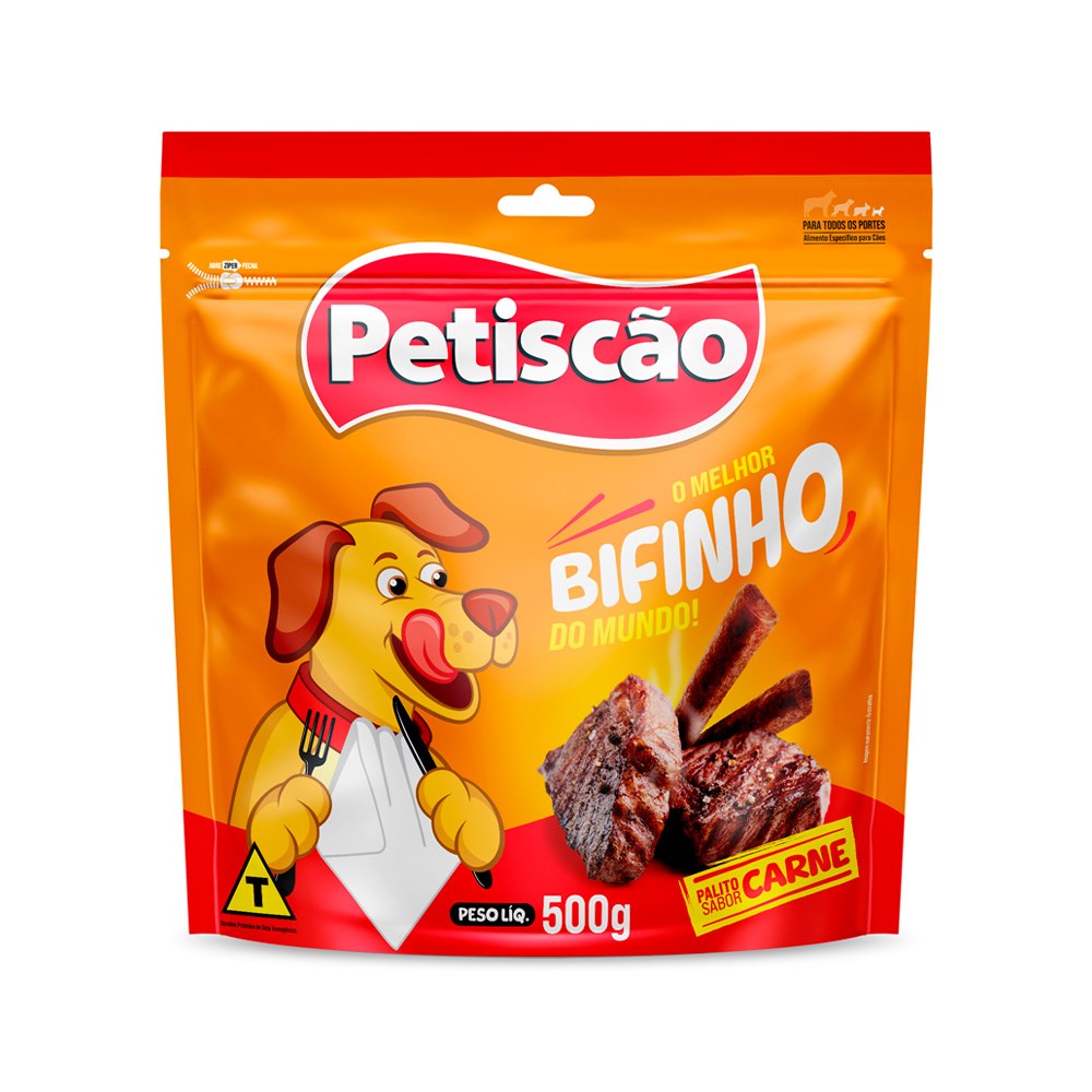 Snack Petisquinho para Cães Palito Fino sabor Carne