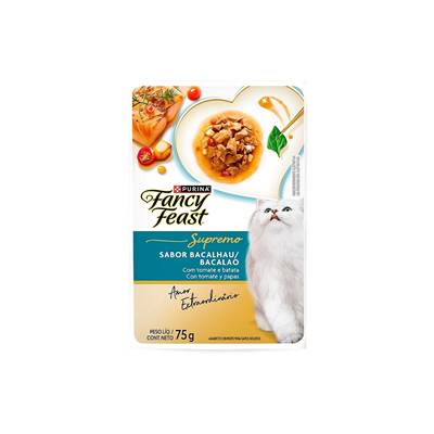 Ração Úmida Fancy Feast Sabor Bacalhau para Gatos Adultos