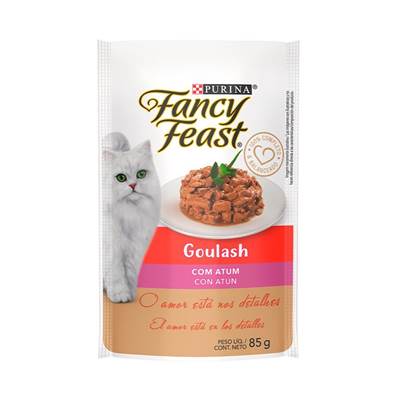 Ração Fancy Feast Sachê para Gatos Adultos sabor Goulash Atum 